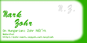 mark zohr business card